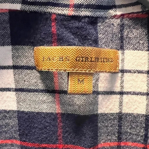 JACHS girlfriend Plaid Button Up Shirt Womens Medium Short Sleeve - Picture 4 of 5